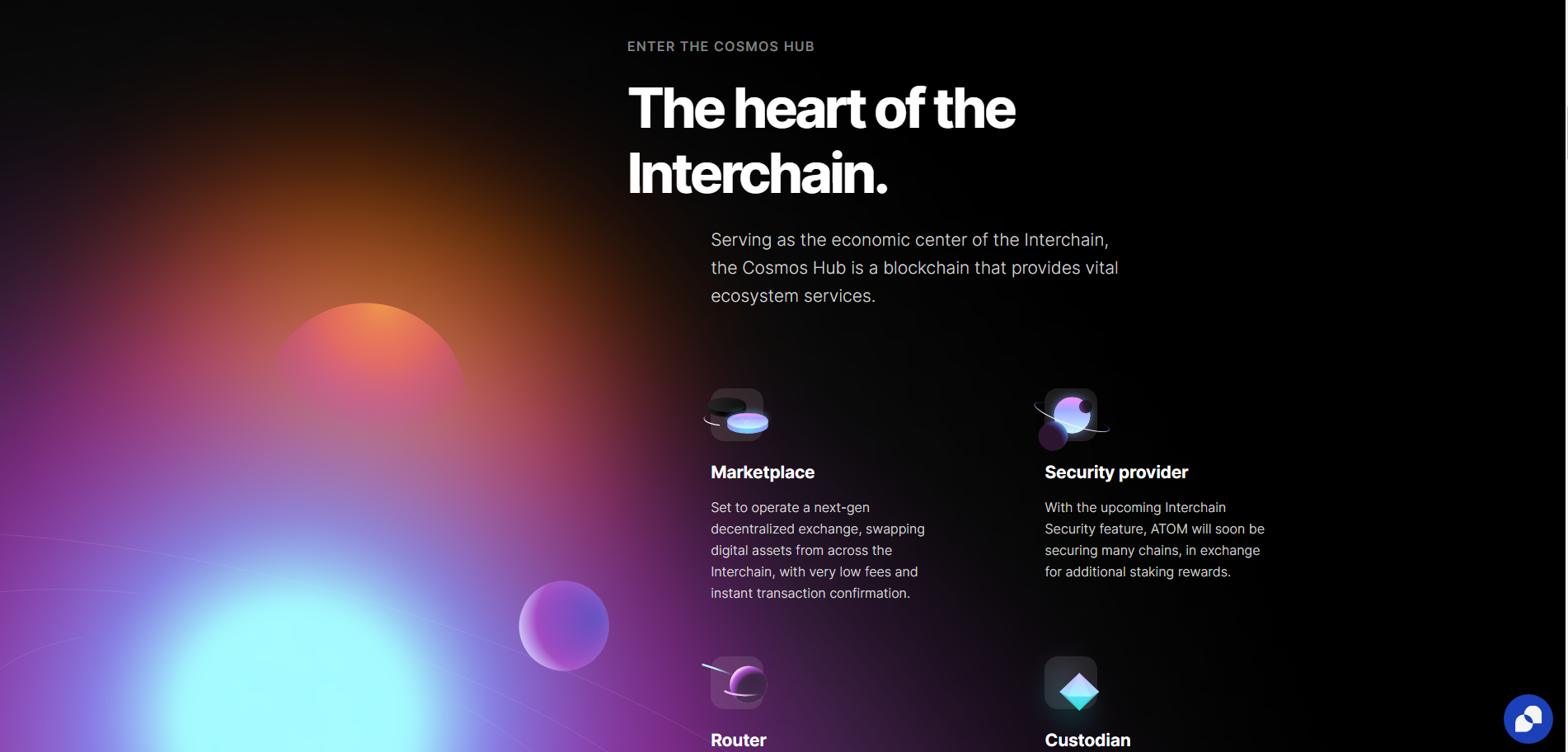 ISP website with contrasting colour gradients
